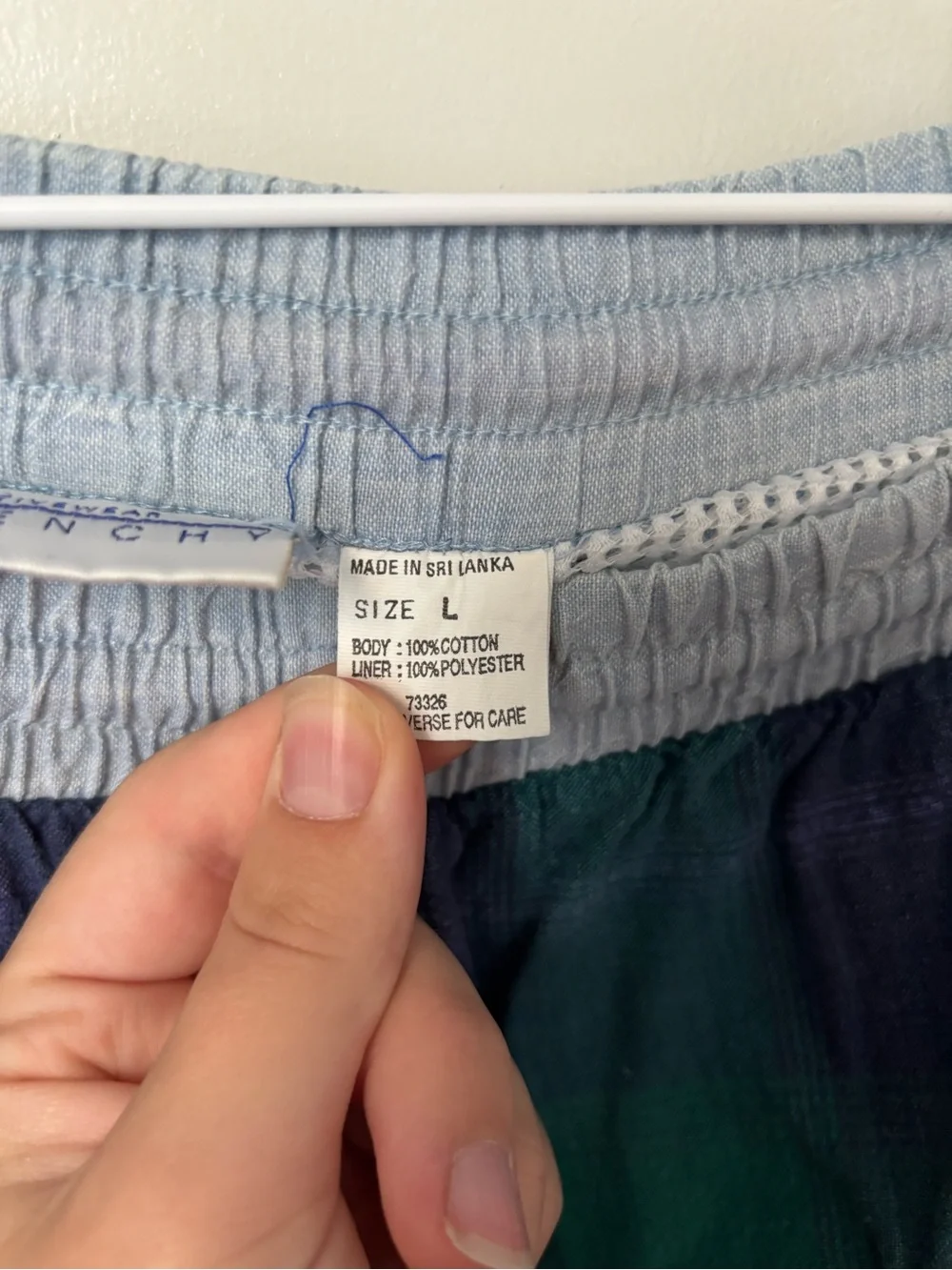 Vintage Givenchy Green & Navy Plaid Cotton Boxer Shorts